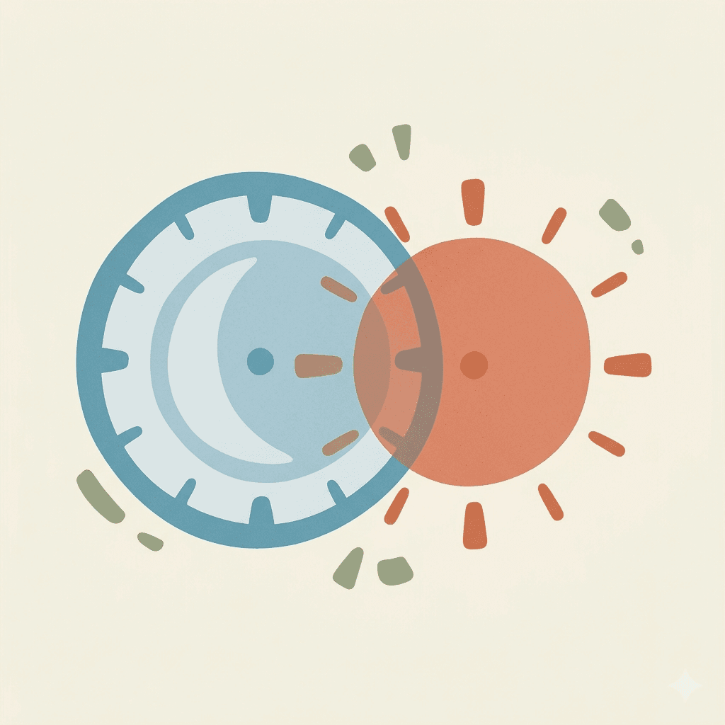 Abstract illustration representing misaligned timezones